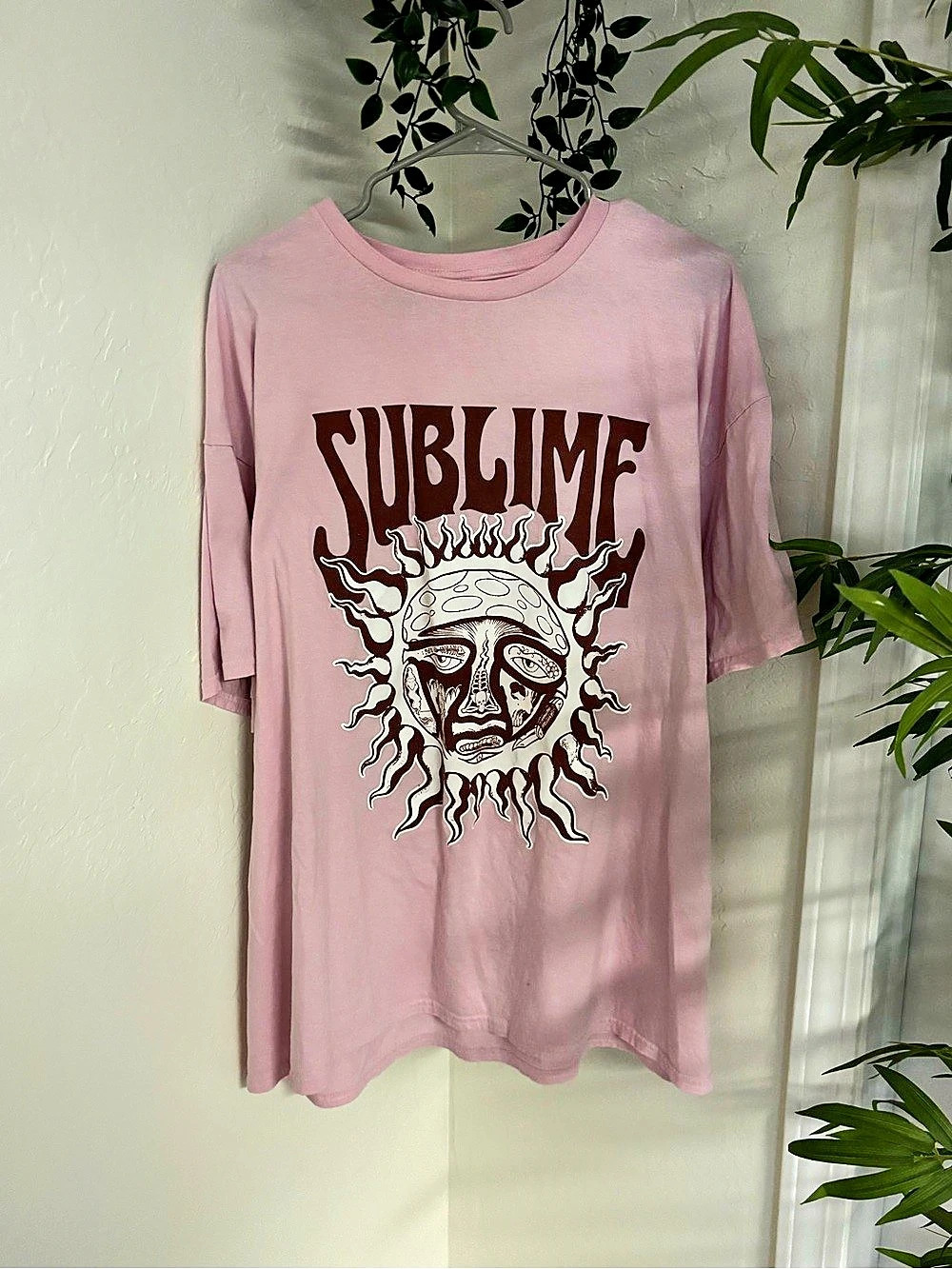 Sublime Pink Sun T-Shirt in Pink & Brown Size 2XL